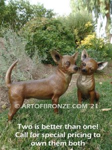 Chihuahua custom, gallery quality bronze sculpted dog pet statues