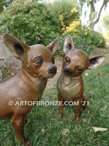 Chihuahua custom, gallery quality bronze sculpted dog pet statues