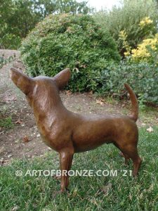 Chihuahua custom, gallery quality bronze sculpted dog pet statues