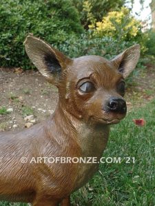 Chihuahua custom, gallery quality bronze sculpted dog pet statues