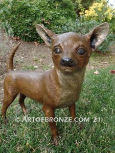 Chihuahua custom, gallery quality bronze sculpted dog pet statues