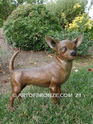 Chihuahua custom, gallery quality bronze sculpted dog pet statues