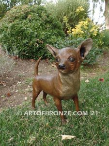 Chihuahua custom, gallery quality bronze sculpted dog pet statues