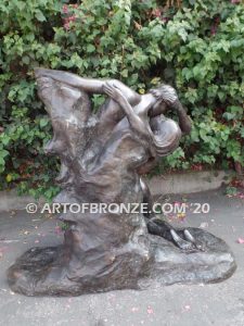 Eternal Springtime bronze sculpture pair of lovers kissing circa 1884