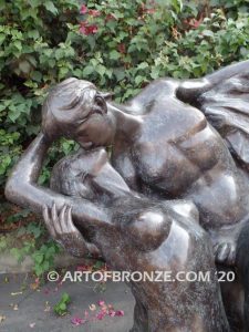 Eternal Springtime bronze sculpture pair of lovers kissing circa 1884