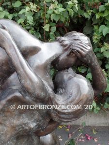 Eternal Springtime bronze sculpture pair of lovers kissing circa 1884