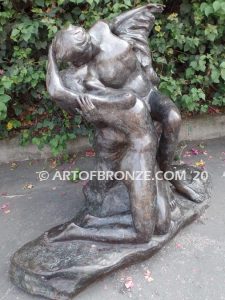 Eternal Springtime bronze sculpture pair of lovers kissing circa 1884