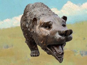 Force of Nature bronze sculpture grizzly bear, black bear and brown bear mascot for school, university or zoo