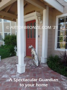 High Alert African Serengeti bronze cheetah sculpture for gallery, museum or private collector