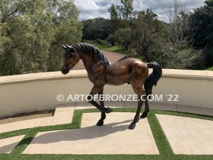 Legacy and Legend San Marcos home bronze sculpture pair of standing right left horse pair