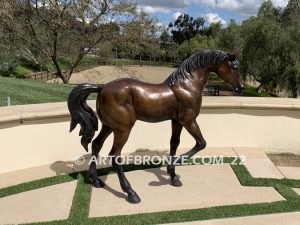 Legacy and Legend San Marcos home bronze sculpture pair of standing right left horse pair