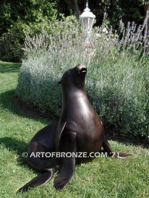 Showboat bronze seal and sea lion sculpture for zoo, museum or private collector