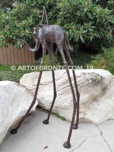 Surreal Elephant modern art bronze statue after Salvador Dali’s space elephant