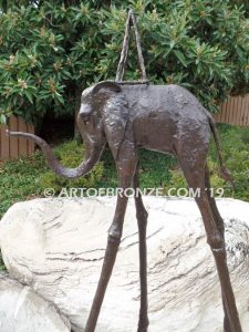 Surreal Elephant modern art bronze statue after Salvador Dali’s space elephant