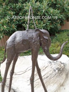 Surreal Elephant modern art bronze statue after Salvador Dali’s space elephant