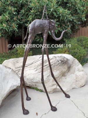 Surreal Elephant modern art bronze statue after Salvador Dali’s space elephant