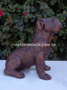 Treat Time gallery quality custom bronze sculpted statue of sitting bulldog