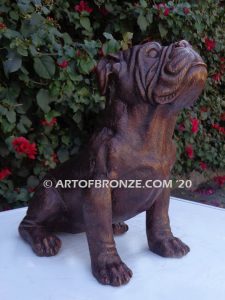 Treat Time gallery quality custom bronze sculpted statue of sitting bulldog