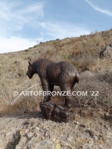 Cliffside mountain goat high-quality bronze cast outdoor monumental sculpture for public display