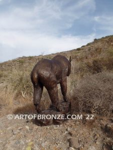 Cliffside mountain goat high-quality bronze cast outdoor monumental sculpture for public display