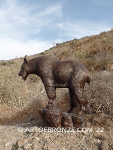 Cliffside mountain goat high-quality bronze cast outdoor monumental sculpture for public display