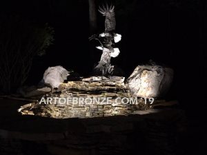 Brentwood Estate outdoor custom bronze statues for beautiful Tennessee home