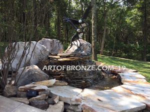 Brentwood Estate outdoor custom bronze statues for beautiful Tennessee home