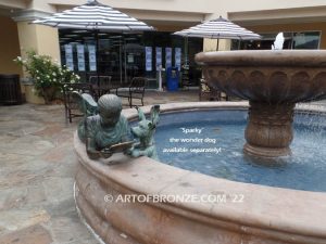 Early Comprehension bronze sculpture of young girl reading her favorite novel