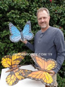 Garden Butterfly butterfly and moth bronze sculptures that can be customized to go anywhere