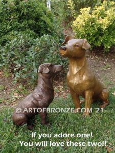 Shorty Jack Russell short-haired gallery & custom quality bronze sculpted dog pet statues