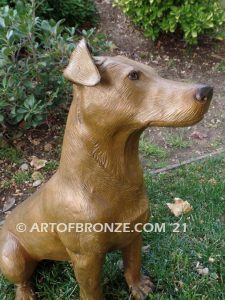 Jack Russell Terrier short-haired gallery & custom quality bronze sculpted dog pet statues