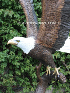 Lord of the Sky bronze sculpture of bald eagle monument for school, commercial property or residence