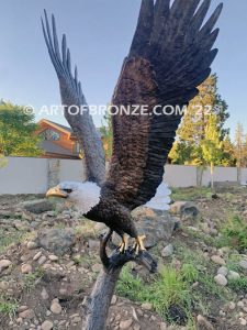 Lord of the Sky bronze sculpture of eagle monument for school, commercial property or residence