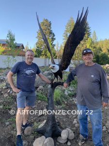 Lord of the Sky bronze sculpture of eagle monument for school, commercial property or residence