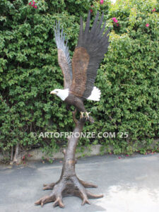Lord of the Sky bronze sculpture of bald eagle monument for school, commercial property or residence