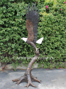Lord of the Sky bronze sculpture of bald eagle monument for school, commercial property or residence