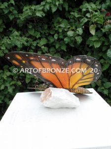Monarch Butterfly and moth bronze sculptures that can be customized to go anywhere