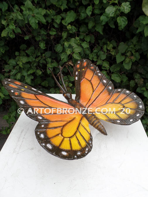 Monarch Butterfly and moth bronze sculptures that can be customized to go anywhere