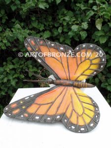 Monarch Butterfly and moth bronze sculptures that can be customized to go anywhere