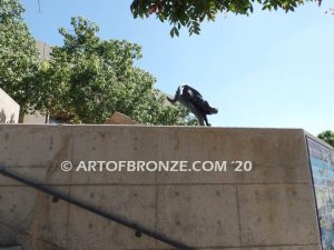 Moreno Valley College lost wax bronze casting of magnificent and powerful mountain lion mascots for college