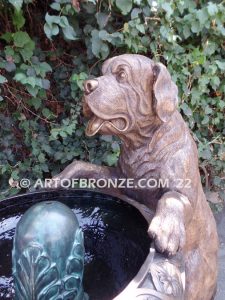 My Turn gallery quality dog bronze sculpted Mastiff dog fountain monument