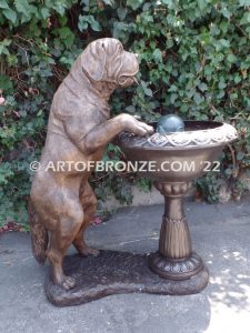 My Turn gallery quality dog bronze sculpted Mastiff dog fountain monument