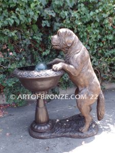 My Turn gallery quality dog bronze sculpted Mastiff dog fountain monument