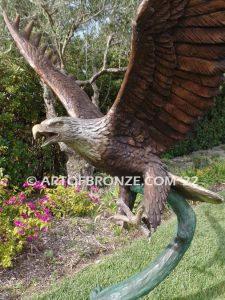 Reigning Skies bronze sculpture of eagle monument for public art
