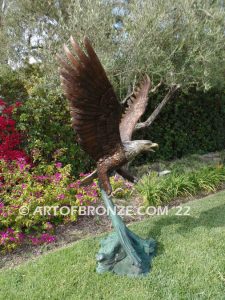 Reigning Skies bronze sculpture of eagle monument for public art