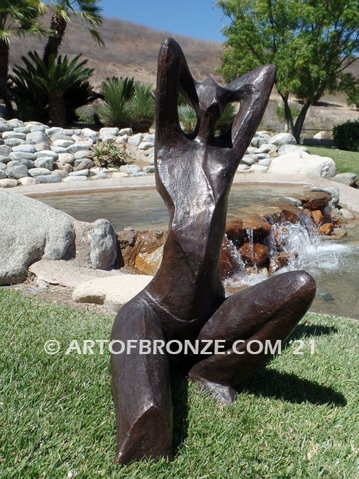 Sunbathing - Abstract Female Figure Sculpture - Art of Bronze