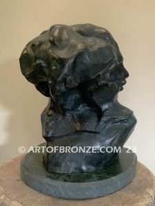 Head of Lust Tête de la Luxure bronze cast female bust from Crouching Woman after Auguste Rodin