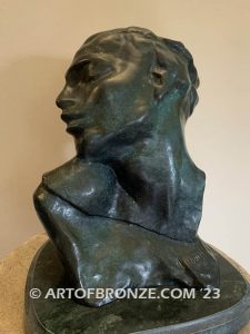 Head of Lust Tête de la Luxure bronze cast female bust from Crouching Woman after Auguste Rodin