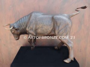 Raging bull indoor fine art gallery bronze sculpture inspired after Ferrari symbol