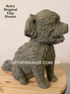 Maltipoo custom sculpted small size mixed dog bronze sculpture artwork